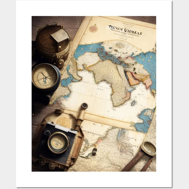 A vintage world map. Wall Art by MeriemBz